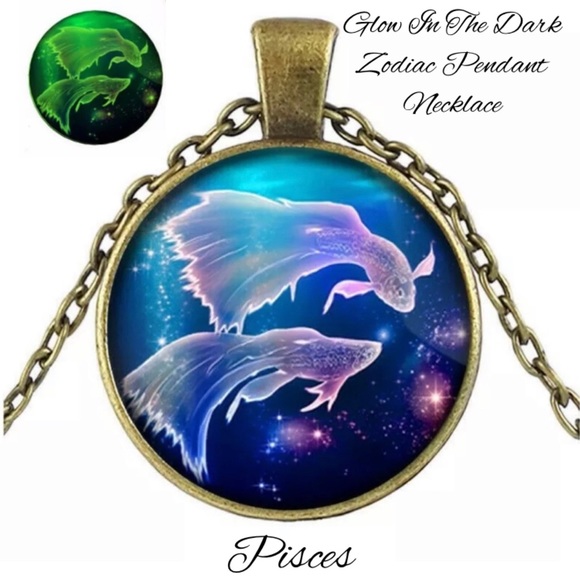 3-$10 Pisces Glow In The Dark Zodiac Pendant Necklace - Picture 1 of 3